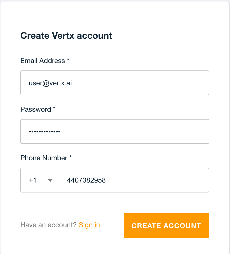 Creating an account